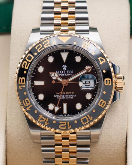 2025 Rolex GMT-Master II "Bumblebee" 40MM Black Dial Two-Tone Jubilee Bracelet (126713GRNR)