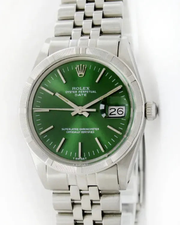 Rolex Oyster Perpetual Date 34MM Aftermarket Green Dial Aftermarket Jubilee Bracelet (15000)