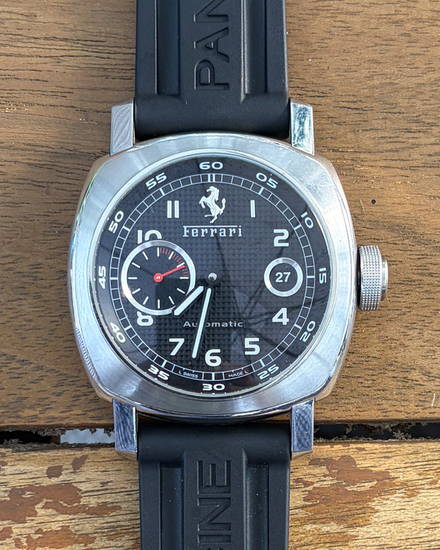 2006 Panerai Ferrari Granturismo L.E. 45MM Black Dial Rubber Strap (FER00001)