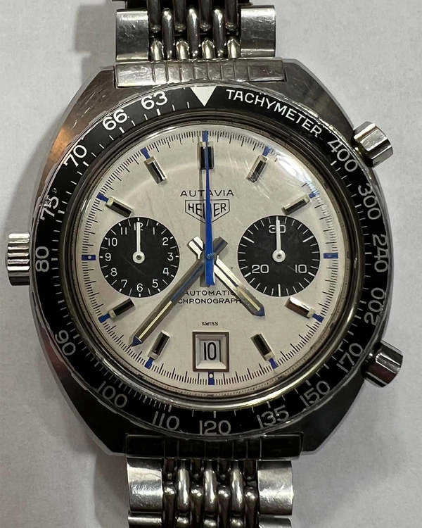 1971 TAG Heuer Autavia 42MM Silver Dial Steel Bracelet (1165)