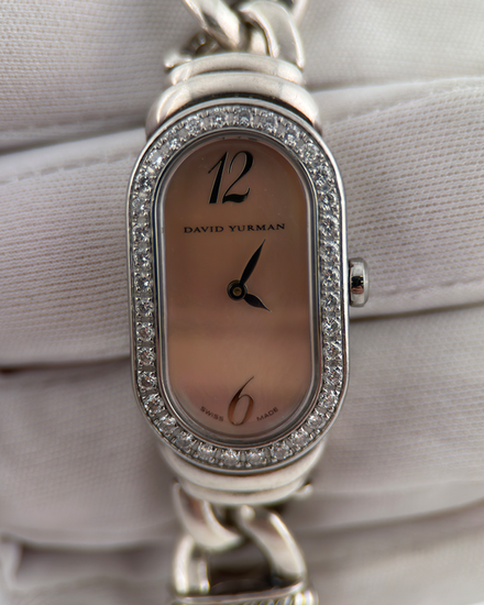 No Reserve - David Yurman 20MM Quartz Mother of Pearl Steel Bracelet (T408-MSS)