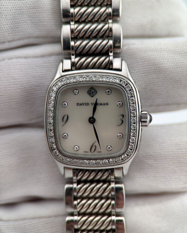 No Reserve - David Yurman Thoroughbred 25MM Quartz White Dial Steel Bracelet (T304-XSST)