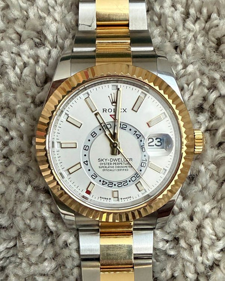 2023 Rolex Sky-Dweller 42MM White Dial Two-Tone Oyster Bracelet (336933)