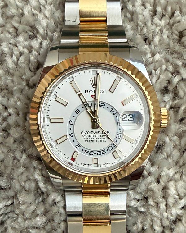 2023 Rolex Sky-Dweller 42MM White Dial Two-Tone Oyster Bracelet (336933)
