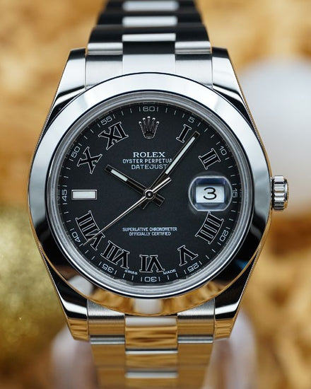 No Reserve - 2013 Rolex Datejust II 41MM Black Dial Oyster Bracelet (116300)