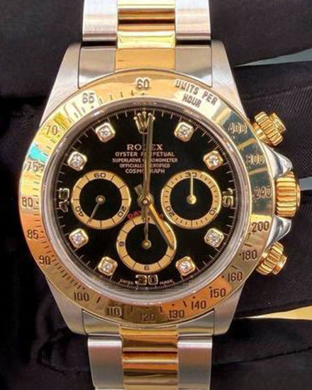 1998 Rolex Cosmograph Daytona 40MM Black Dial Two-Tone Oyster Bracelet (16523)