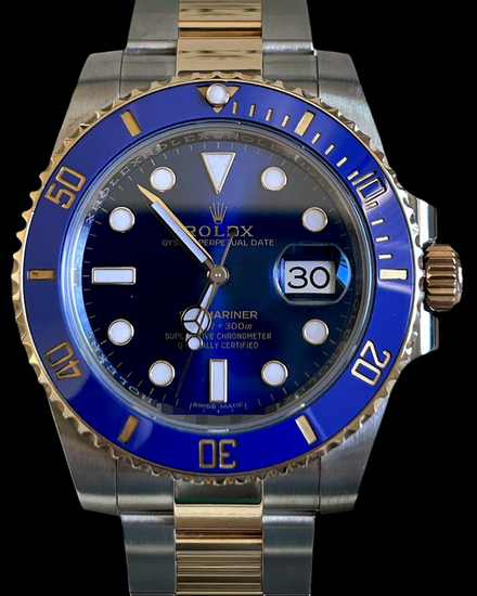 No Reserve - Rolex Submariner Date "Bluesy" 40MM Blue Dial Two-Tone Oyster Bracelet (116613LB)