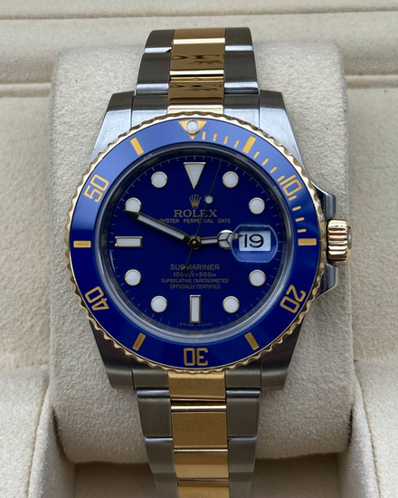 2009 Rolex Submariner Date "Bluesy" 40MM Blue Dial Two-Tone Oyster Bracelet (116613LB)