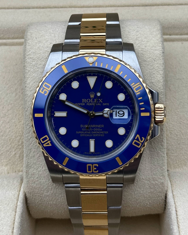 2009 Rolex Submariner Date "Bluesy" 40MM Blue Dial Two-Tone Oyster Bracelet (116613LB)