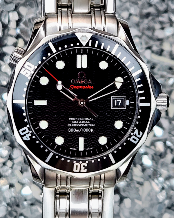 2011 Omega Seamaster Diver 300M 41MM Black "Wave" Dial Steel Bracelet (212.30.41.20.01.002)