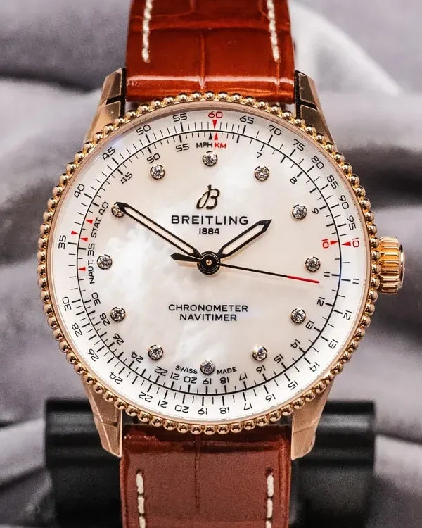 2025 Breitling Navitimer 36MM Mother of Pearl Dial Leather Strap (R17327211A1P1)