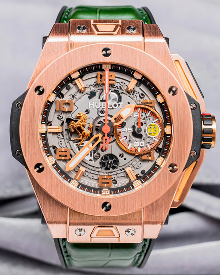 Hublot Big Bang Unico Ferrari King Gold L.E. 45MM Skeleton Dial Leather Strap (401.OX.0123.VR)