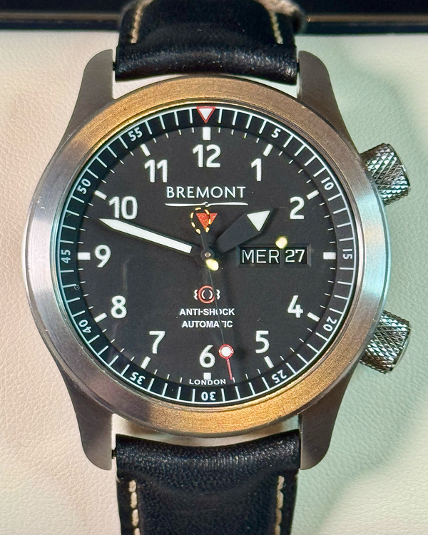 No Reserve - Bremont MB II-BK/Orange 43MM Black Dial Leather Strap (MBII)