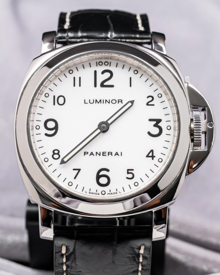 Panerai Luminor Base 44MM White Dial Leather Strap (PAM00010)