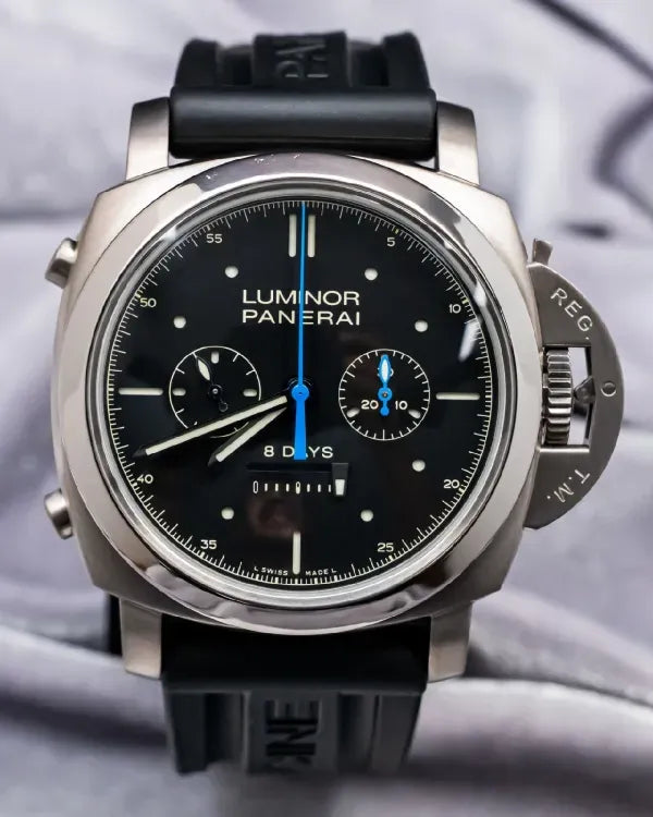 Panerai Luminor 1950 8 Days Rattrapante L.E. 47MM Black Dial Rubber Strap (PAM00530)