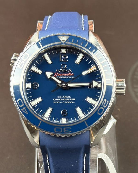No Reserve - 2014 Omega Seamaster Planet Ocean 600M 42MM Blue Dial Rubber Strap (232.92.42.21.03.001)