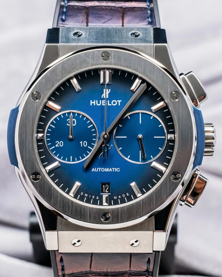 Hublot Classic Fusion 45MM Blue Dial Leather Strap (521.NX.6670.LR.JPN18)