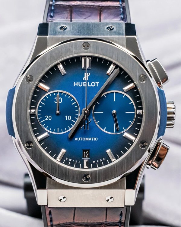 Hublot Classic Fusion 45MM Blue Dial Leather Strap (521.NX.6670.LR.JPN18)