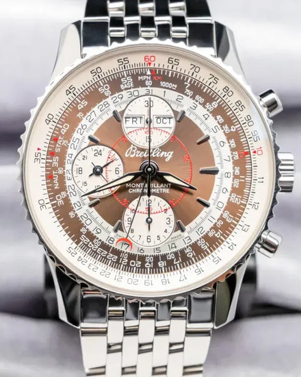 Breitling Montbrillant Datora 43MM Brown Dial Steel Bracelet (A21330)