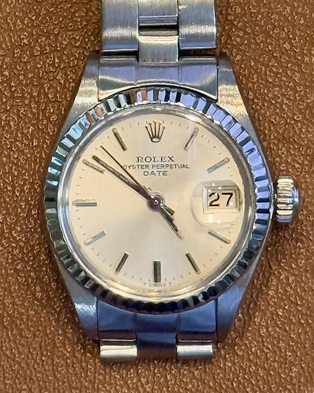 No Reserve - 1974 Rolex Lady-Datejust 26MM Silver Dial Oyster Bracelet (6917)