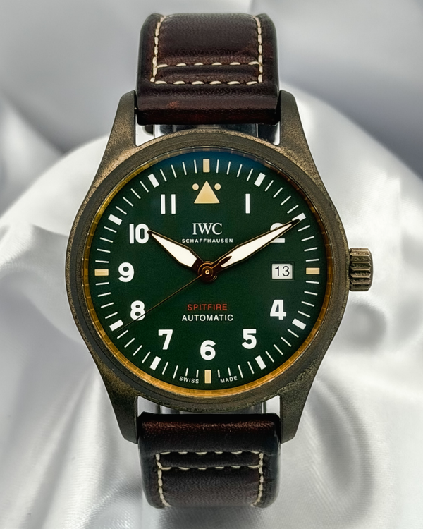 2021 IWC Schaffhausen Pilot Spitfire 39MM Green Dial Leather Strap (IW326802)