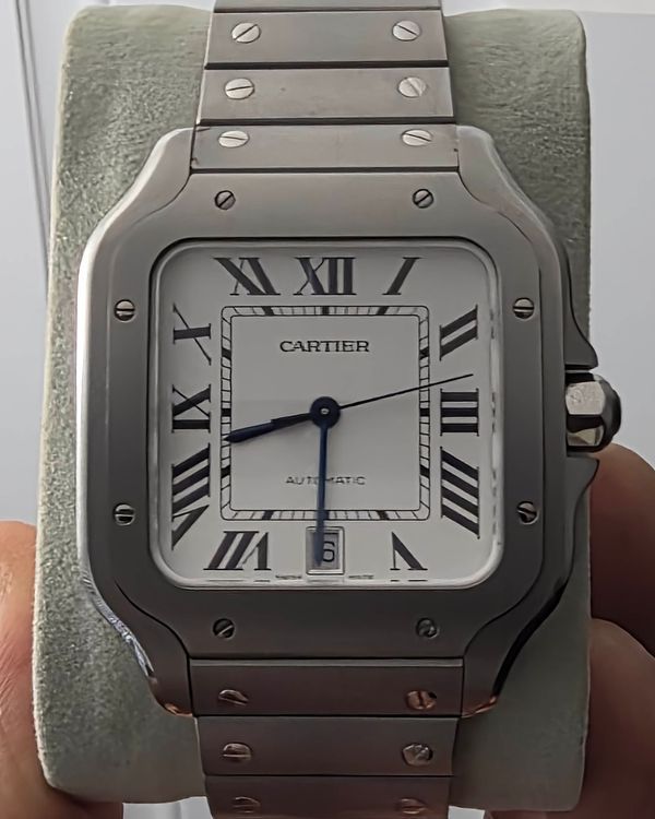2026 Cartier Santos De Cartier 39.8MM Silver Dial Titanium Bracelet (WSSA0089)
