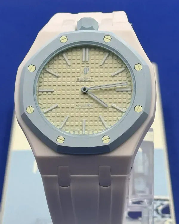 No Reserve - 2026 Audemars Piguet Royal Pop x Swatch "Blaue Acht" 40MM Lime Green Dial Aftermarket Rubber Strap (SSX03L101N)