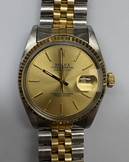 No Reserve - 1978 Rolex Datejust 36MM Champagne Dial Two-Tone Jubilee Bracelet (16013)
