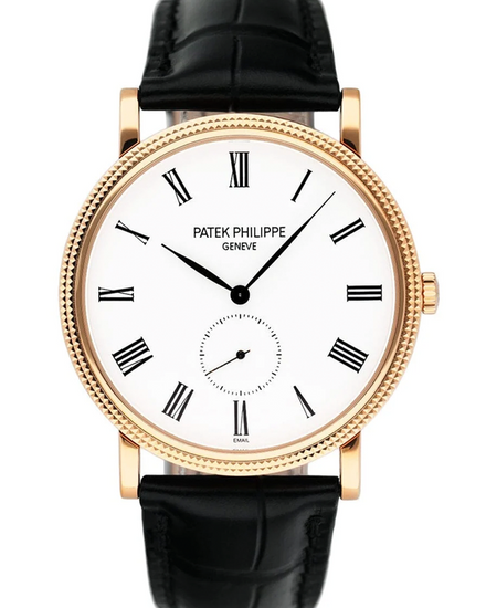 Patek Philippe Calatrava 36MM White Dial Leather Strap (5116R-001)