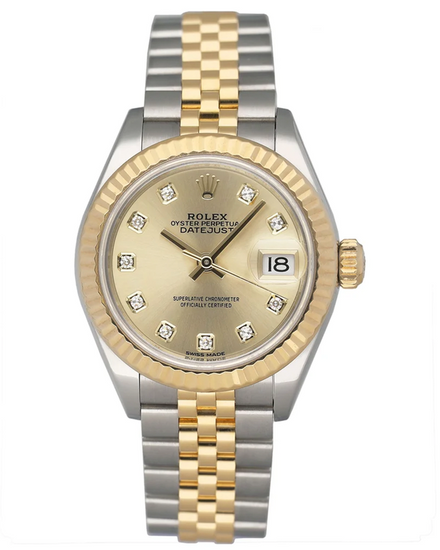 2019 Rolex Lady-Datejust 28MM Champagne Dial Two-Tone Super Jubilee Bracelet (279173)