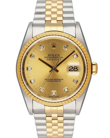 1996 Rolex Datejust 36MM Champagne Dial Two-Tone Jubilee Bracelet (16233)