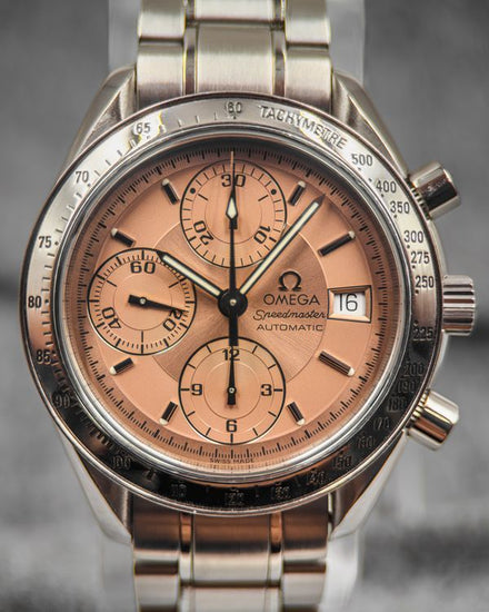 No Reserve - 2001 Omega Speedmaster Date 39MM Salmon Dial Steel Bracelet (3513.60.00)