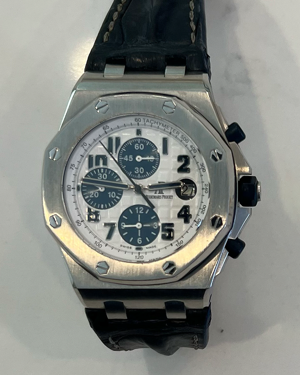 2015 Audemars Piguet Royal Oak Offshore Chronograph 42MM White Dial Leather Strap (26170ST.OO.D305CR.01)