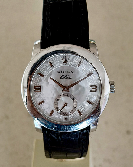 2006 Rolex Cellini Cellinium 35MM Mother Of Pearl Dial Leather Strap (5240)