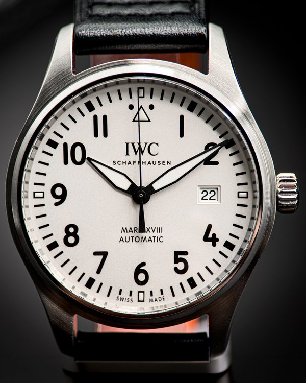 2019 IWC Schaffhausen Pilot Mark XVIII 40MM White Dial Leather Strap (IW327002)