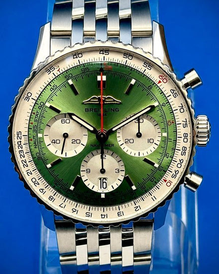 2026 Breitling Navitimer 1 B01 Chronograph 41MM Green Dial Steel Bracelet (AB0139211L1A1)