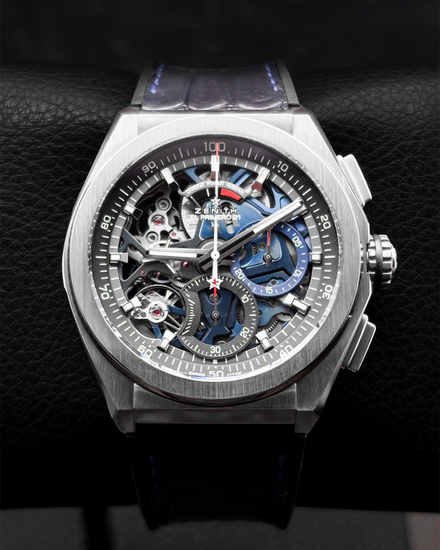 No Reserve - 2021 Zenith Defy El Primero 44MM Skeleton Dial Leather Strap (95.9002.9004/78.R584)