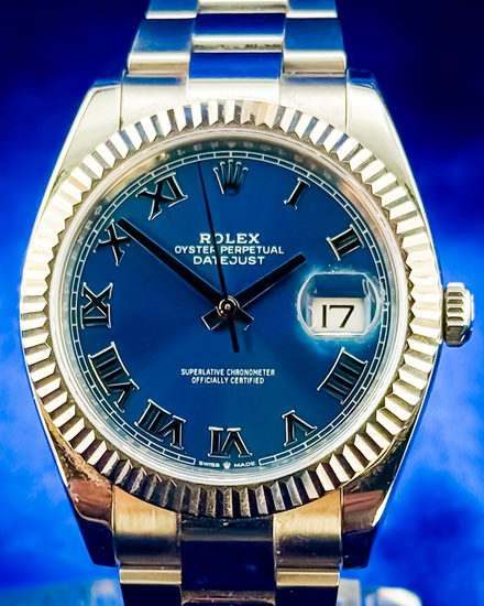 2021 Rolex Datejust 41MM Blue "Azzuro" Dial Oyster Bracelet (126334)