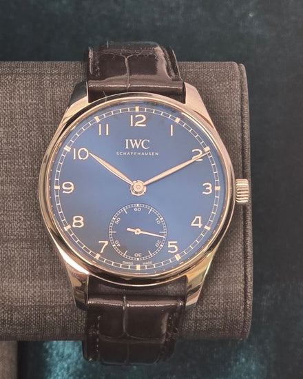 No Reserve - 2021 IWC Schaffhausen Portugieser 40MM Blue Dial Leather Strap (IW358305)