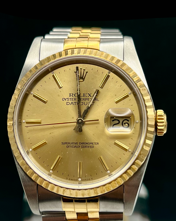 1988 Rolex Datejust 36MM Champagne Dial Two-Tone Jubilee Bracelet (16233)