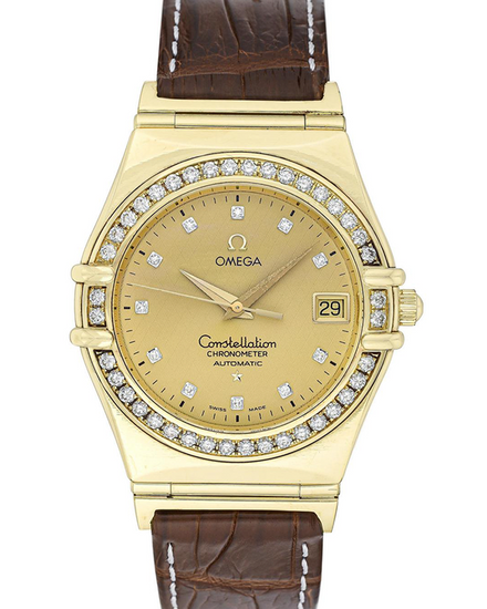 Omega Constellation 35MM Champagne Dial Aftermarket Leather Strap (4681201)