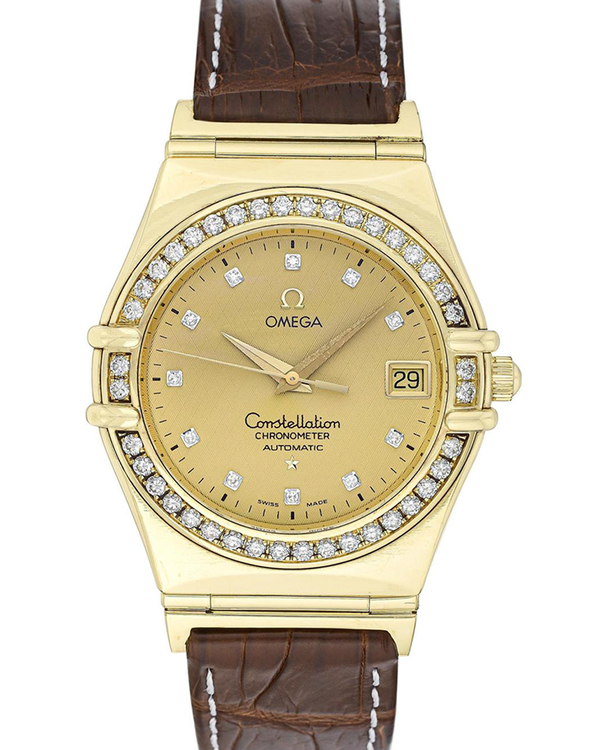 Omega Constellation 35MM Champagne Dial Aftermarket Leather Strap (4681201)