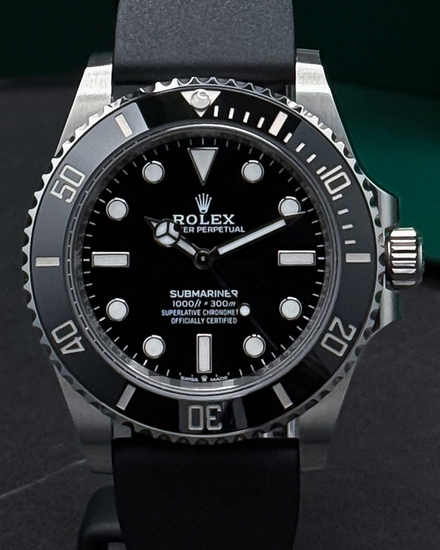 2026 Rolex Submariner No-Date 41MM Black Dial Aftermarket Rubber Strap (124060)