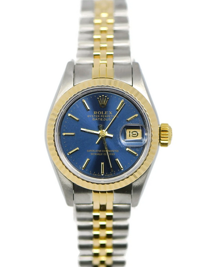 1988 Rolex Lady-Datejust 26MM Blue Dial Two-Tone Jubilee Bracelet (69173)