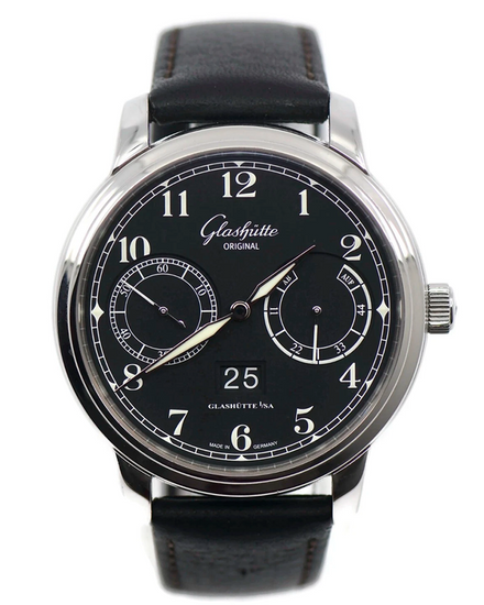 2022 Glashütte Original Senator Observer 44MM Black Dial Leather Strap (100-14-07-02-30)