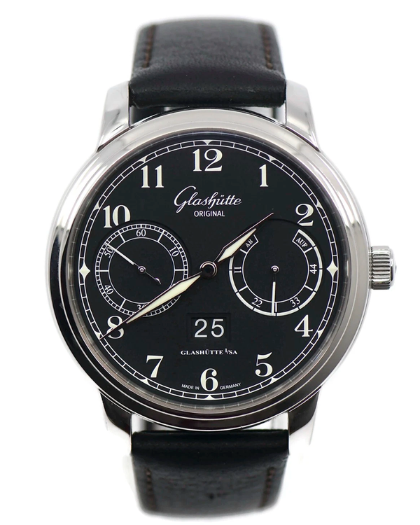 2022 Glashütte Original Senator Observer 44MM Black Dial Leather Strap (100-14-07-02-30)