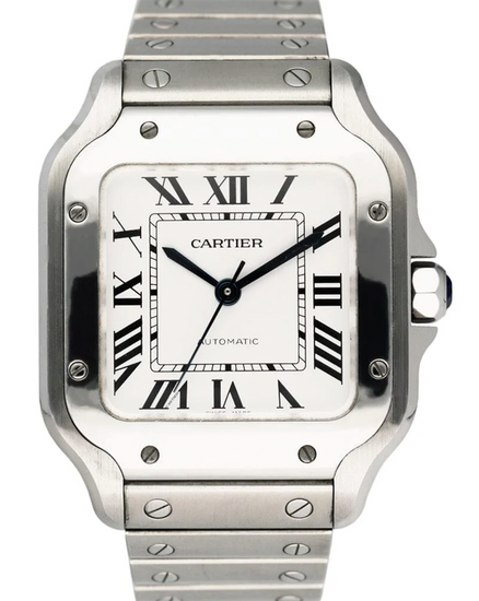 2025 Cartier Santos De Cartier Medium 35MM Silver Dial Steel Bracelet (WSSA0029)