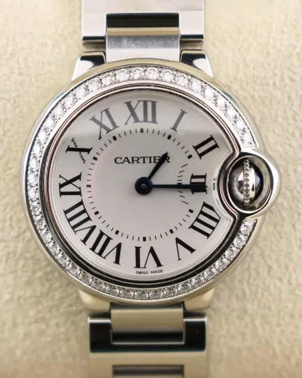 Cartier Ballon Bleu 28MM Quartz Silver Dial Steel Bracelet (W4BB0015)