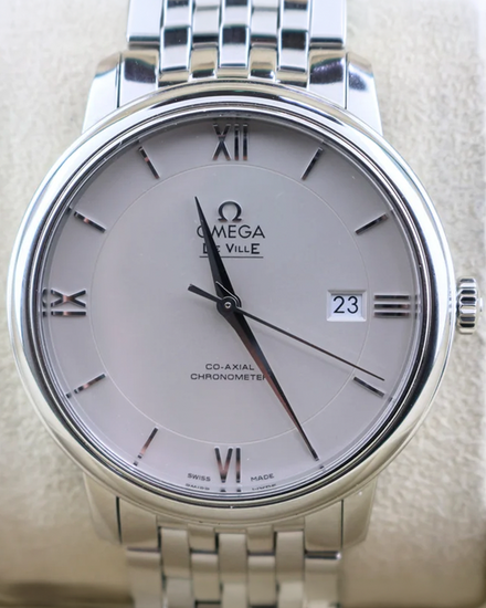 Omega De Ville Prestige 39.5MM Silver Dial Steel Bracelet (424.10.40.20.02.003)