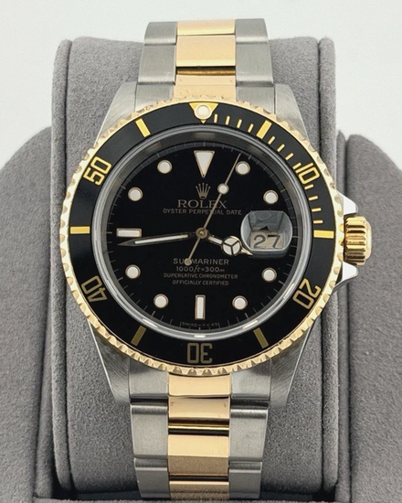 1997 Rolex Submariner Date 40MM Black Dial Two-Tone Oyster Bracelet (16613)